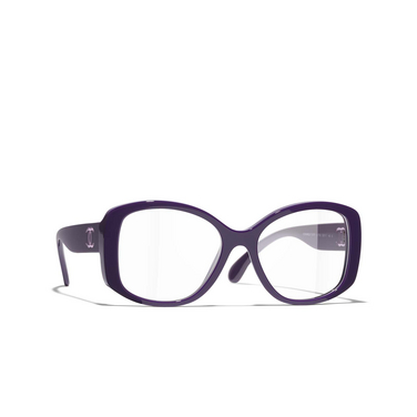 CHANEL butterfly Eyeglasses 1758 purple - three-quarters view