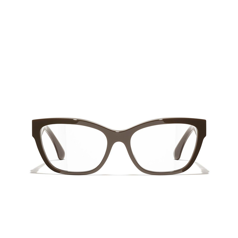 CHANEL cateye Eyeglasses 1460 dark taupe