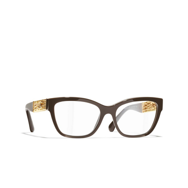 CHANEL cateye Eyeglasses 1460 dark taupe - three-quarters view