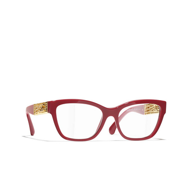 Gafas para graduar ojo de gato CHANEL 1769 dark red - Vista tres cuartos