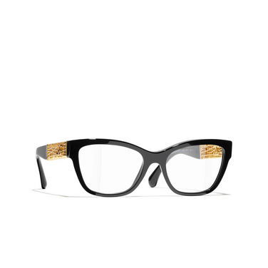 CHANEL cateye Eyeglasses C622 black - three-quarters view