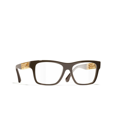 CHANEL square Eyeglasses 1460 dark taupe - three-quarters view