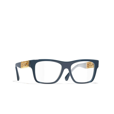 CHANEL square Eyeglasses 1790 blue grey - three-quarters view