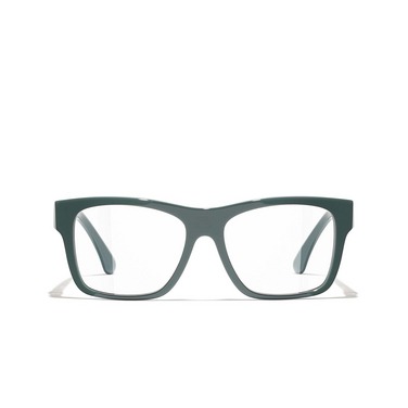 CHANEL square Eyeglasses 1793 teal green - front view