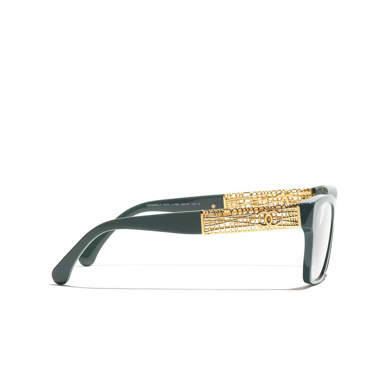 CHANEL square Eyeglasses 1793 teal green