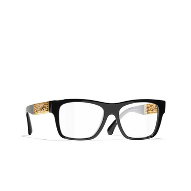 CHANEL square Eyeglasses C622 black - three-quarters view