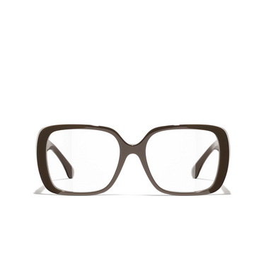 CHANEL square Eyeglasses 1460 dark taupe - front view