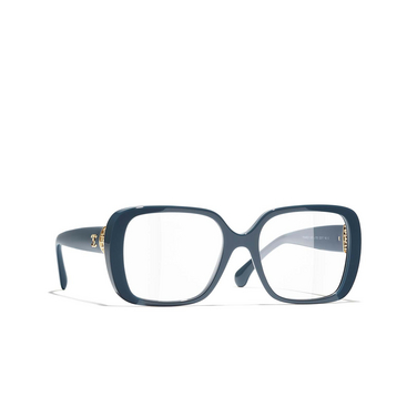 CHANEL square Eyeglasses 1790 blue grey - three-quarters view