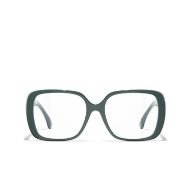 CHANEL square Eyeglasses 1793 teal green - front view