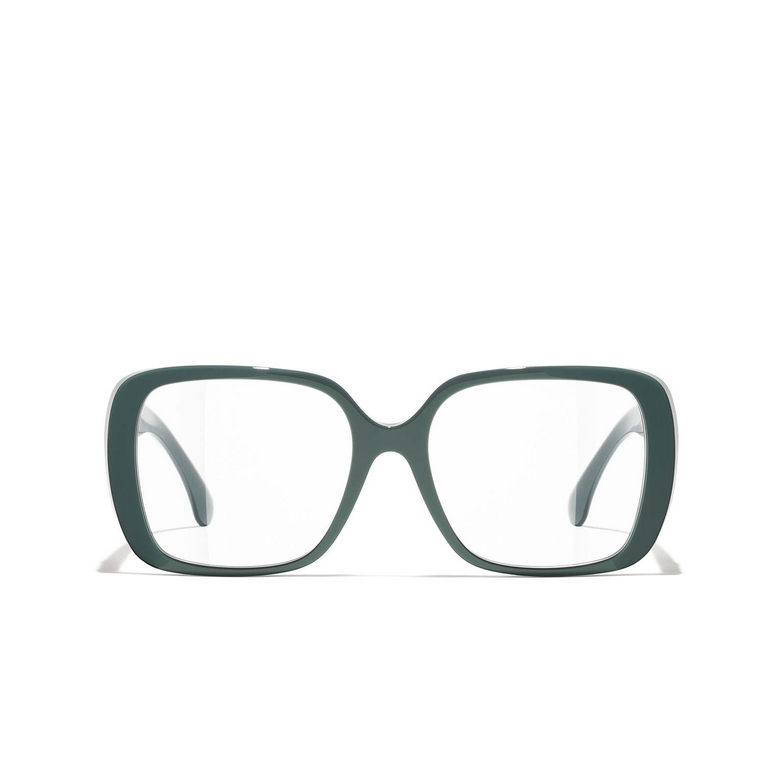 CHANEL square Eyeglasses 1793 teal green