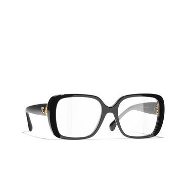 CHANEL square Eyeglasses C622 black - three-quarters view