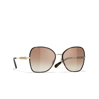 CHANEL butterfly Sunglasses C429S9 gold - three-quarters view