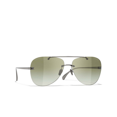 Gafas de sol piloto CHANEL C1088E gunmetal - Vista tres cuartos