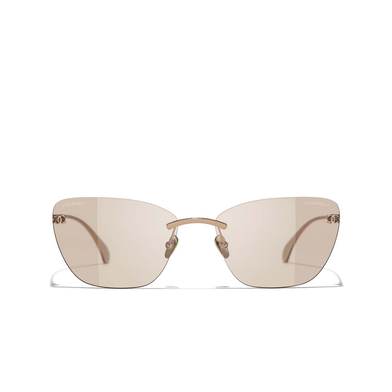 CHANEL cateye Sunglasses C22693 beige & rose gold