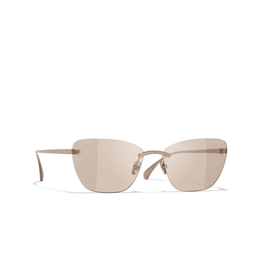 Solaires oeil de chat CHANEL C22693 beige & rose gold - Vue trois quarts