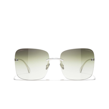 CHANEL square Sunglasses C124E1 silver - front view