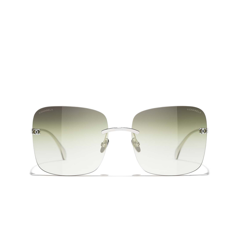 CHANEL square Sunglasses C124E1 silver