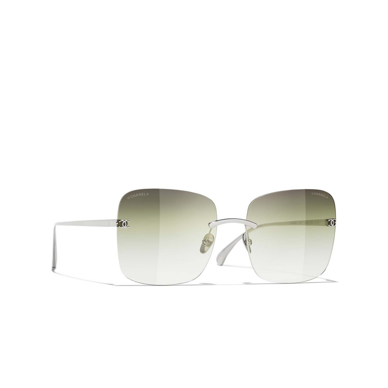 CHANEL square Sunglasses C124E1 silver