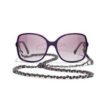 CHANEL quadratische sonnenbrille 17588H purple - Vorderansicht
