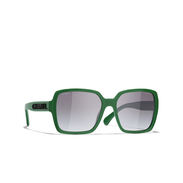 CHANEL quadratische sonnenbrille 1774S6 green - Dreiviertelansicht