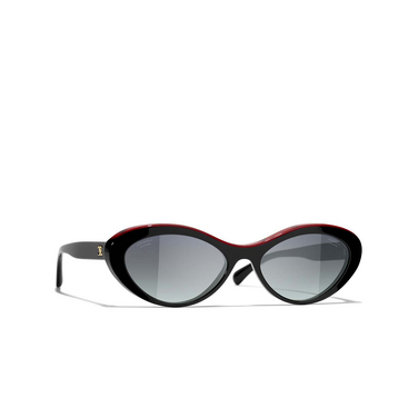 Solaires ovales CHANEL 1794S8 black - Vue trois quarts