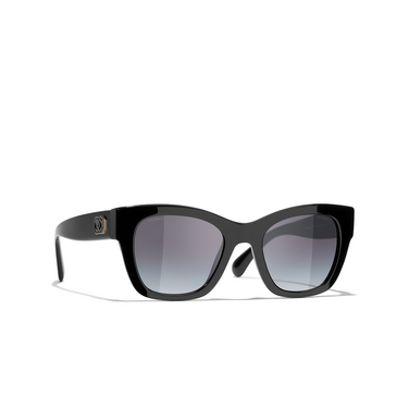 Occhiali quadrati CHANEL da sole 1403S6 black - tre quarti