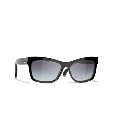 CHANEL rectangle Sunglasses C622S6 black - three-quarters view