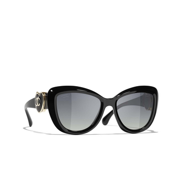 CHANEL butterfly Sunglasses C622S8 black - three-quarters view