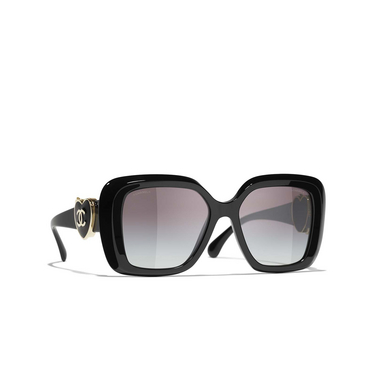 CHANEL square Sunglasses C622S6 black - three-quarters view