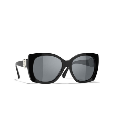 CHANEL square Sunglasses C501S4 black - three-quarters view