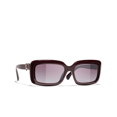 CHANEL rectangle Sunglasses 1461S1 burgundy - three-quarters view