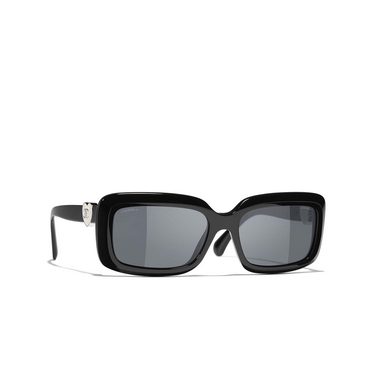 CHANEL rectangle Sunglasses C501S4 black - three-quarters view