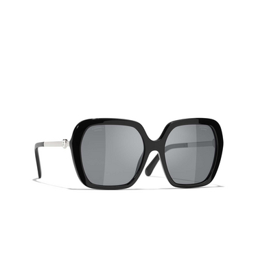 CHANEL quadratische sonnenbrille C501T8 black - Dreiviertelansicht