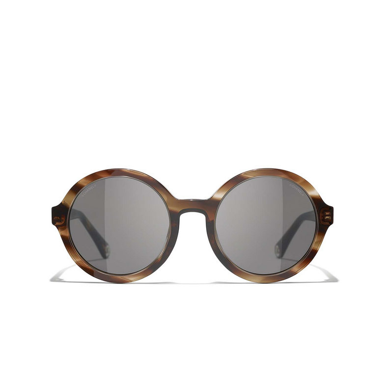 CHANEL round Sunglasses 1757B1 striped brown