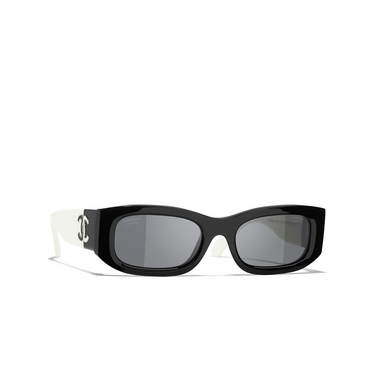 CHANEL rechteckige sonnenbrille 1656T8 black - Dreiviertelansicht