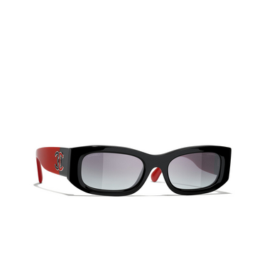 CHANEL rectangle Sunglasses 1771S6 black - three-quarters view