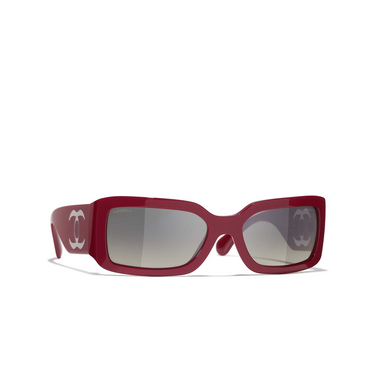 CHANEL rechteckige sonnenbrille 175971 red - Dreiviertelansicht