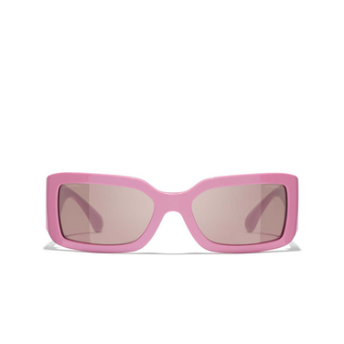 CHANEL rechteckige sonnenbrille 177653 baby pink - Vorderansicht