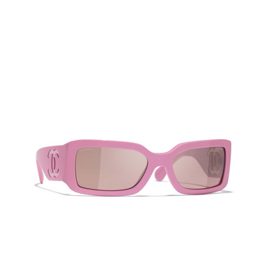 CHANEL rechteckige sonnenbrille 177653 baby pink - Dreiviertelansicht