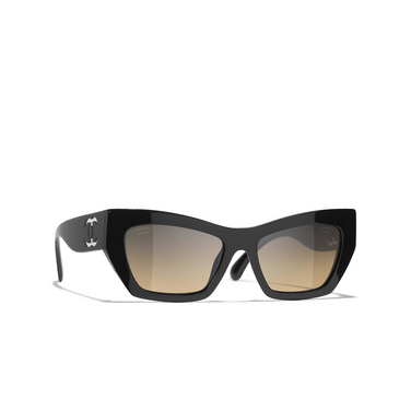 Gafas de sol ojo de gato CHANEL C501W1 black - Vista tres cuartos