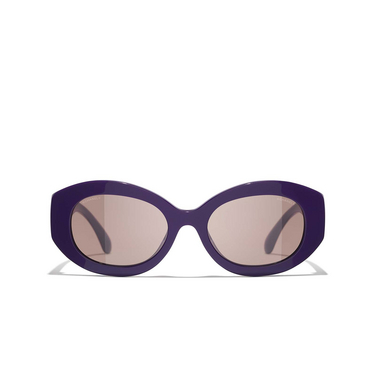 CHANEL oval Sunglasses 175853 purple - front view