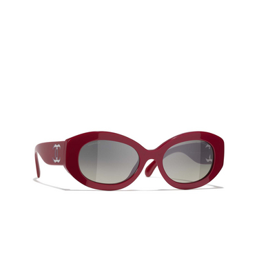 CHANEL oval Sunglasses 175971 red - three-quarters view