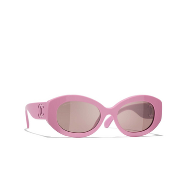 CHANEL oval Sunglasses 177653 baby pink - three-quarters view