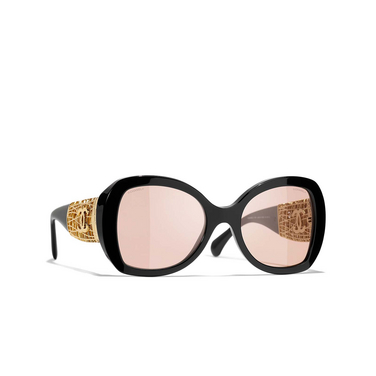 CHANEL butterfly Sunglasses C62284 black - three-quarters view