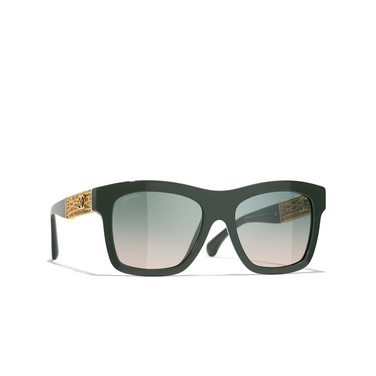 Gafas de sol cuadradas CHANEL 1791S3 kaki green - Vista tres cuartos