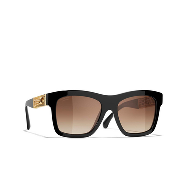 CHANEL square Sunglasses C622S9 black - three-quarters view