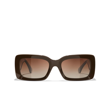 Solaires rectangles CHANEL 1460S9 dark taupe - Vue de face