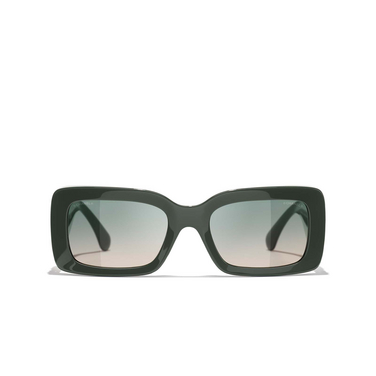 Solaires rectangles CHANEL 1791S3 kaki green - Vue de face