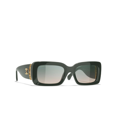 Solaires rectangles CHANEL 1791S3 kaki green - Vue trois quarts