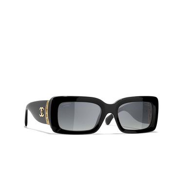 CHANEL rectangle Sunglasses C622S8 black - three-quarters view